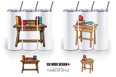 Tumbler Teacher Desk Sublimation artnoy 