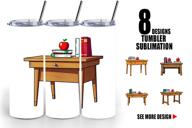 Tumbler Teacher Desk Sublimation artnoy 