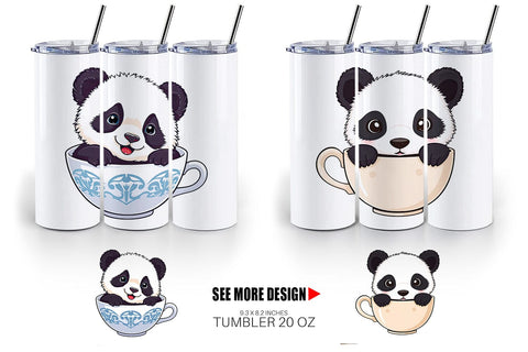 Tumbler Teacup Panda Sublimation artnoy 