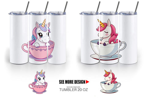 Tumbler Teacup Unicorn Sublimation artnoy 
