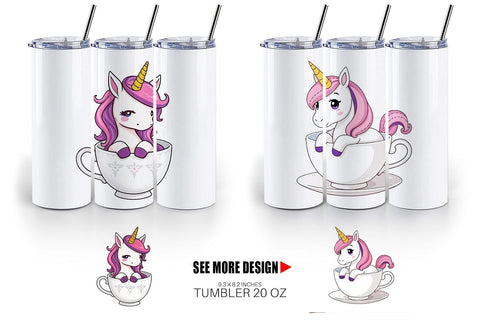 Tumbler Teacup Unicorn Sublimation artnoy 