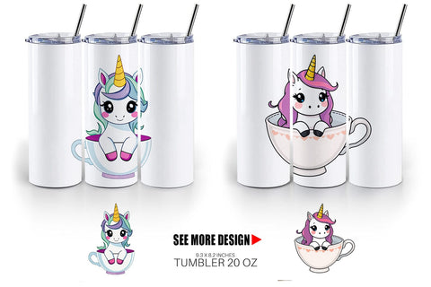 Tumbler Teacup Unicorn Sublimation artnoy 