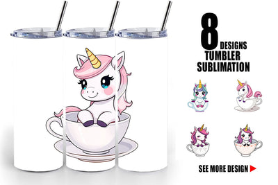 Tumbler Teacup Unicorn Sublimation artnoy 
