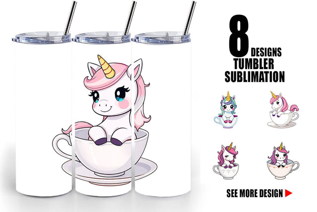 Tumbler Teacup Unicorn Sublimation artnoy 