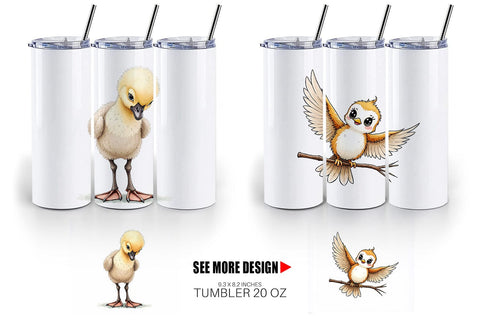 Tumbler The Awkward Aviary Quirky Hand-Drawn Bird Sublimation artnoy 