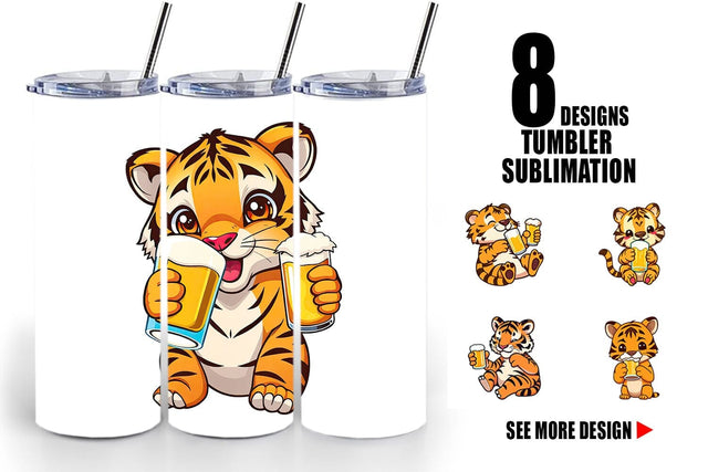 Tumbler Tiger Beer Day Sublimation artnoy 