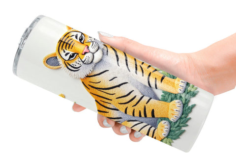 Tumbler Tiger Embroidery Sublimation artnoy 