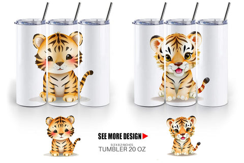 Tumbler Tiger Wildlife Sublimation artnoy 