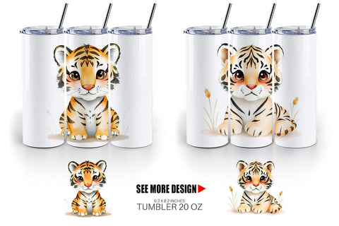 Tumbler Tiger Wildlife Sublimation artnoy 