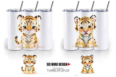 Tumbler Tiger Wildlife Sublimation artnoy 
