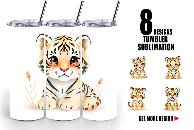 Tumbler Tiger Wildlife Sublimation artnoy 