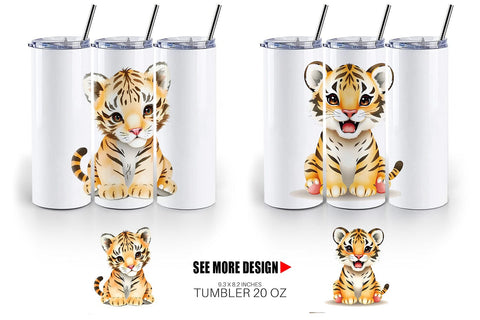 Tumbler Tiger Wildlife Sublimation artnoy 