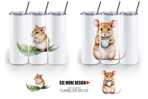 Tumbler Tiny Christmas Mice Sublimation artnoy 