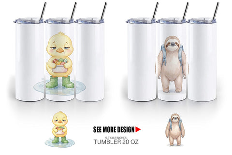 Tumbler Tired Morning Commute Animal Sublimation artnoy 