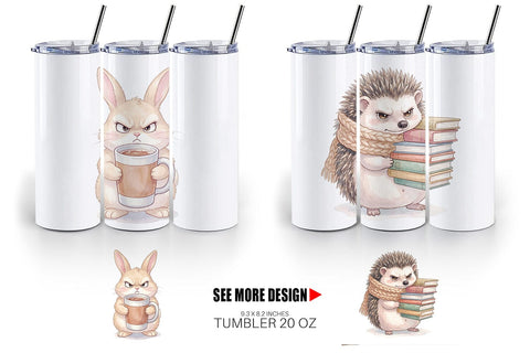 Tumbler Tired Morning Commute Animal Sublimation artnoy 
