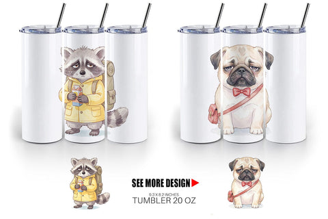 Tumbler Tired Morning Commute Animal Sublimation artnoy 