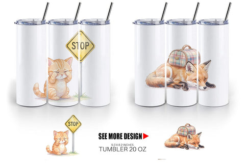 Tumbler Tired Morning Commute Animal Sublimation artnoy 