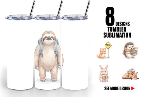 Tumbler Tired Morning Commute Animal Sublimation artnoy 