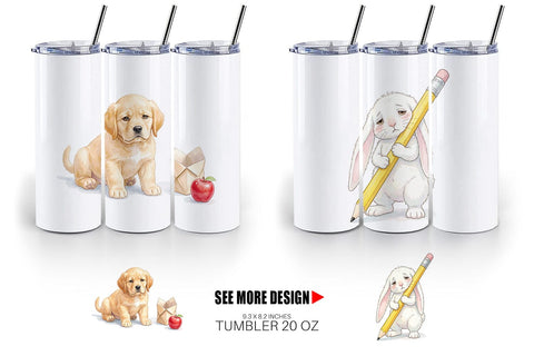 Tumbler Tired School Animal Morning Burnout Sublimation artnoy 