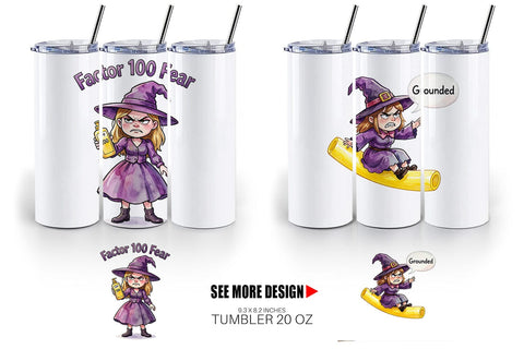 Tumbler Tired Summerween Witch Sublimation artnoy 