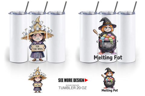 Tumbler Tired Summerween Witch Sublimation artnoy 