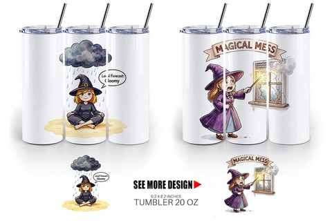 Tumbler Tired Summerween Witch Sublimation artnoy 