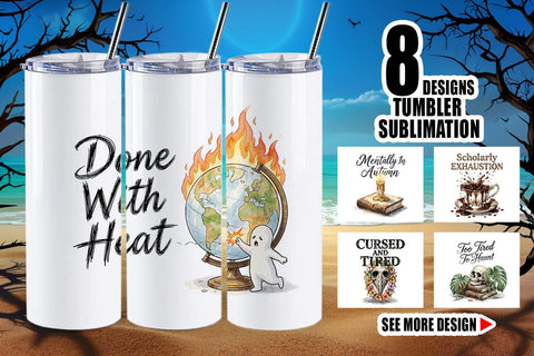 Tumbler Tired Tropical Scholar Goth Quote Sublimation artnoy 