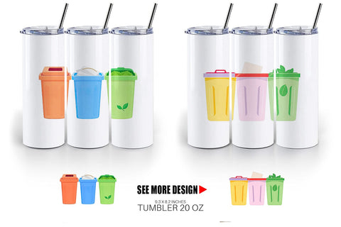 Tumbler Trash Sorting Bins Sublimation artnoy 