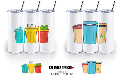 Tumbler Trash Sorting Bins Sublimation artnoy 