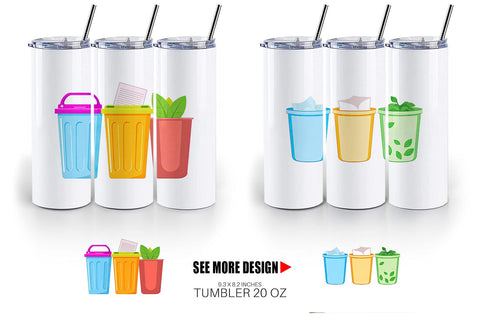 Tumbler Trash Sorting Bins Sublimation artnoy 