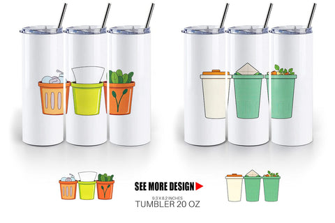 Tumbler Trash Sorting Bins Sublimation artnoy 