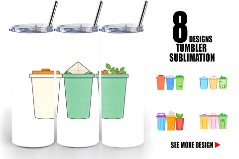 Tumbler Trash Sorting Bins Sublimation artnoy 