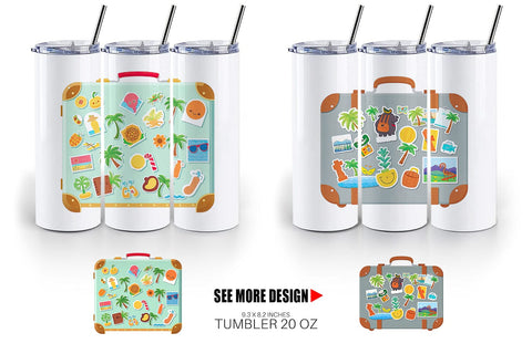 Tumbler Travel Suitcase Sublimation artnoy 