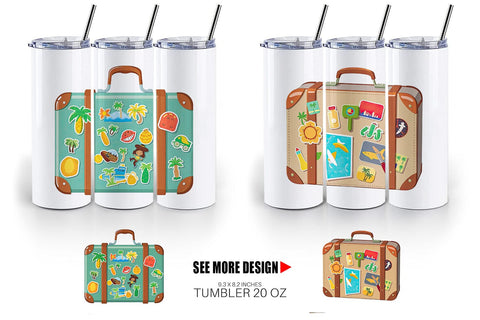 Tumbler Travel Suitcase Sublimation artnoy 
