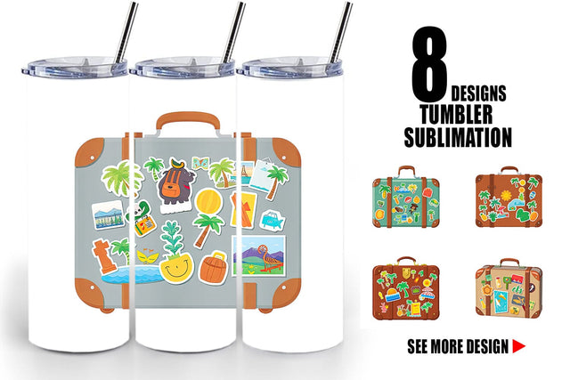 Tumbler Travel Suitcase Sublimation artnoy 