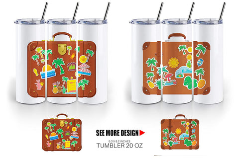 Tumbler Travel Suitcase Sublimation artnoy 