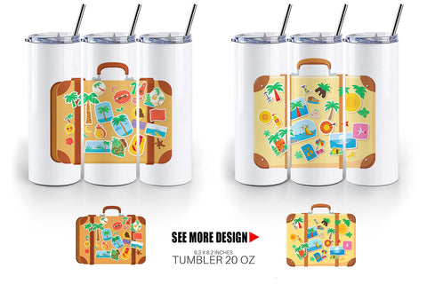 Tumbler Travel Suitcase Sublimation artnoy 