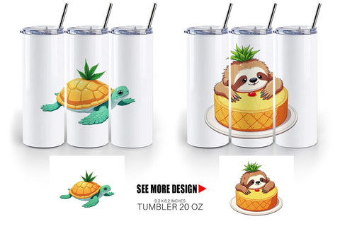 Tumbler Tropical Dessert Animals Sublimation artnoy 