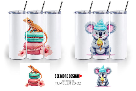 Tumbler Tropical Dessert Animals Sublimation artnoy 