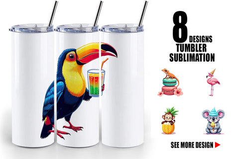 Tumbler Tropical Dessert Animals Sublimation artnoy 
