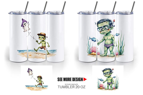 Tumbler Tropical Frankenstein Sublimation artnoy 