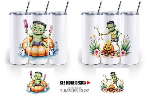 Tumbler Tropical Frankenstein Sublimation artnoy 