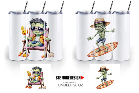 Tumbler Tropical Frankenstein Sublimation artnoy 