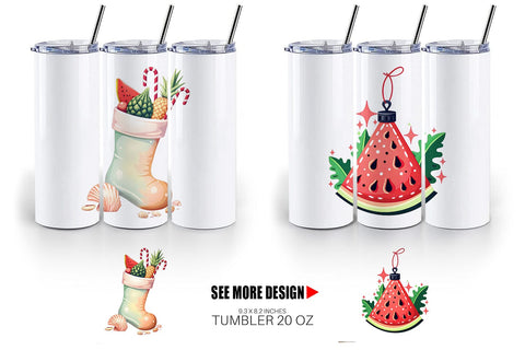 Tumbler Tropical July Christmas Sublimation artnoy 