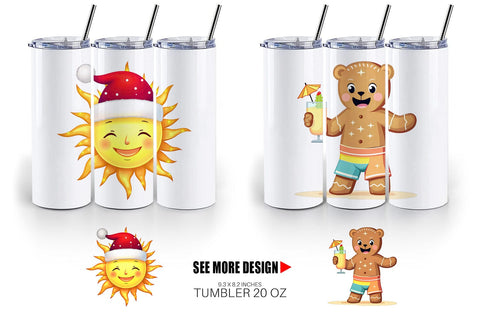 Tumbler Tropical July Christmas Sublimation artnoy 