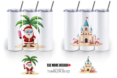 Tumbler Tropical July Christmas Sublimation artnoy 