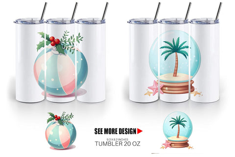 Tumbler Tropical July Christmas Sublimation artnoy 