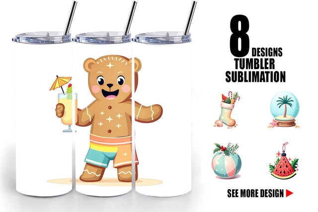 Tumbler Tropical July Christmas Sublimation artnoy 