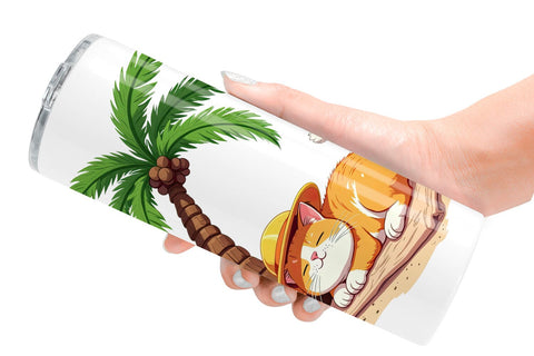 Tumbler Tropical Nap Cat Sublimation artnoy 