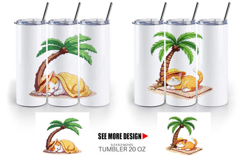 Tumbler Tropical Nap Cat Sublimation artnoy 